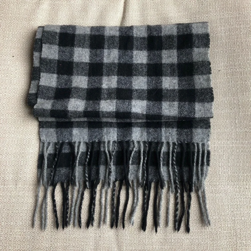 Wool Checkered Grey Warm scarf